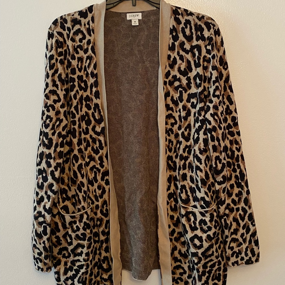 J Crew | Leopard Open Front Cardigan